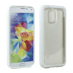 Samsung Galaxy S5 SM-G900 Gummy Hybrid Case (White Clear)